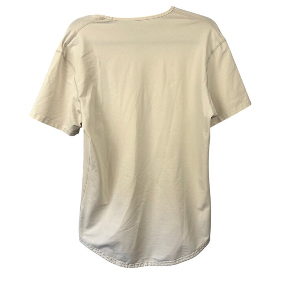 BYLT Mens Drop Cut LUX Short Sleeve Crew Neck Basic T-Shirt Size M Cream - Picture 7 of 7